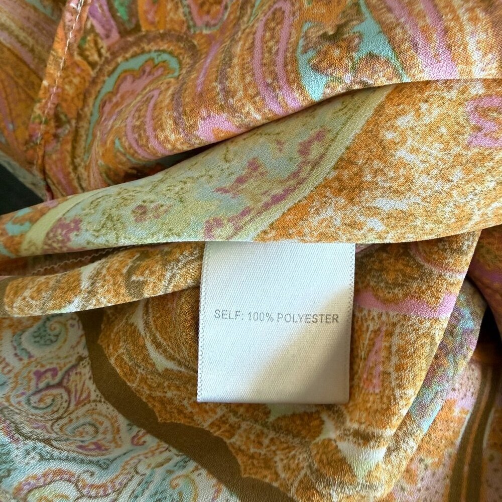 Rose & Olive Patchwork Paisley Button-Down Blouse Size L - Picture 5 of 6